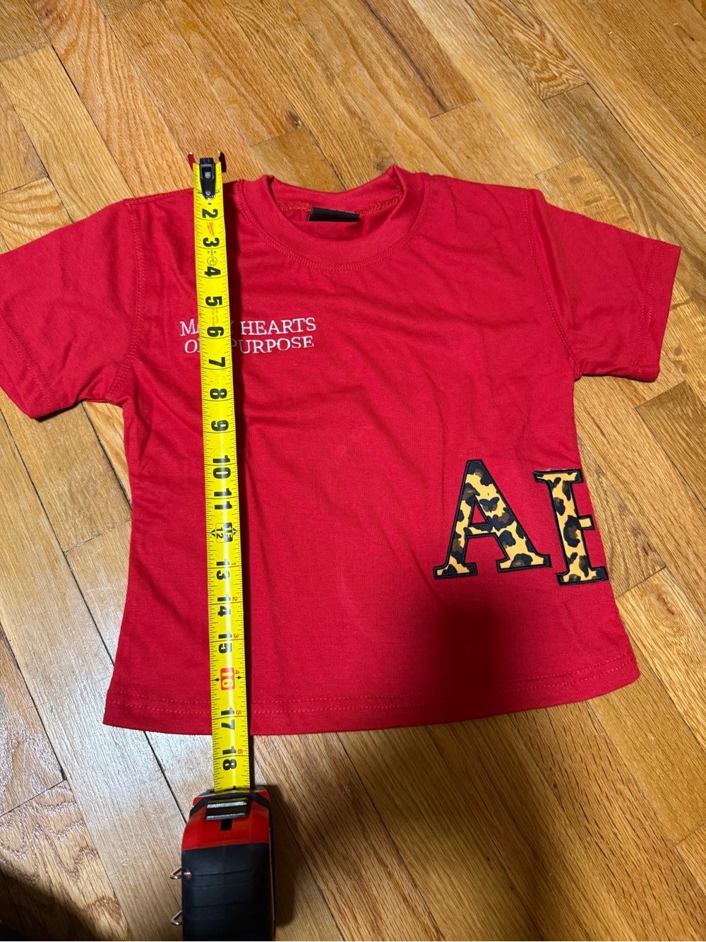 NWOT AEPHI Red T-Shirt with Leopard Greek Letters